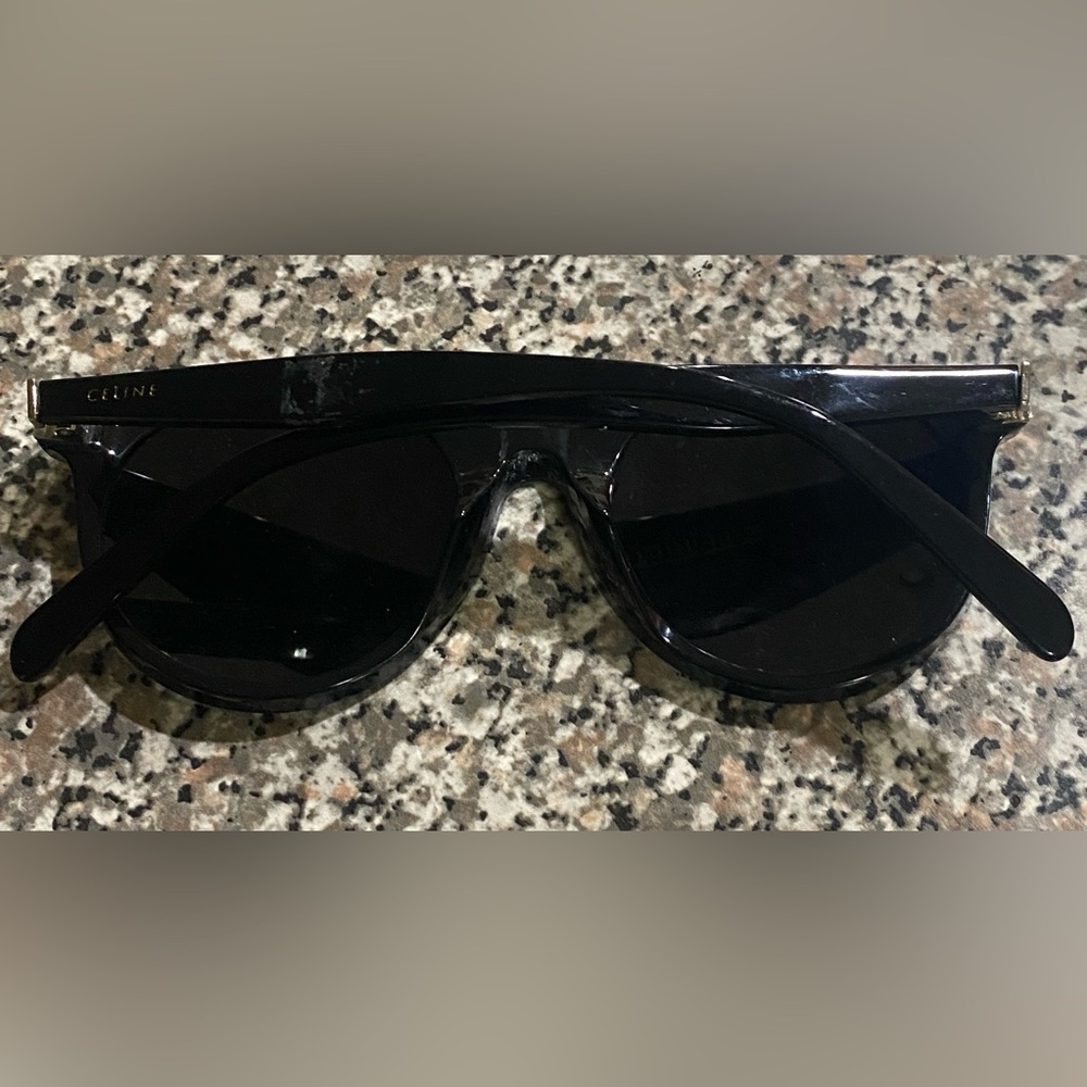 CELINE  Black Sunglasses with Gold Accents - Picture 5 of 10